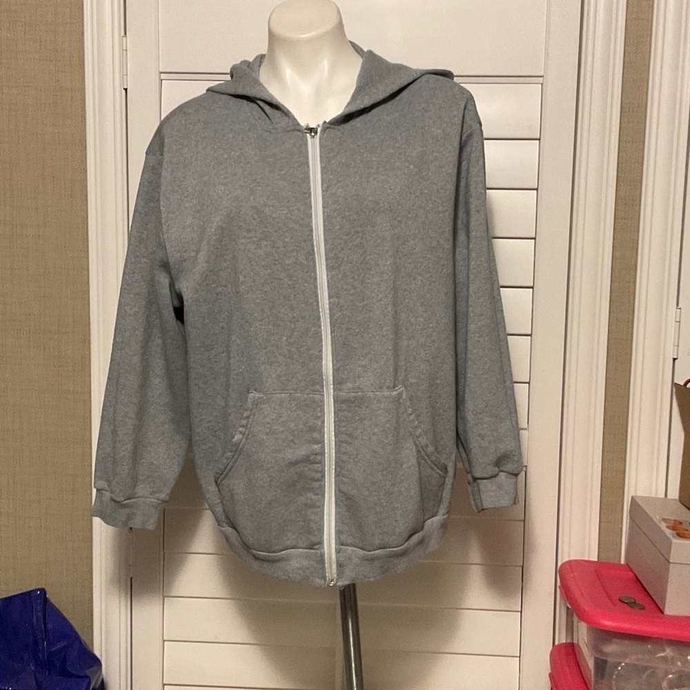 SHEIN Gray Zip-Up Hoodie